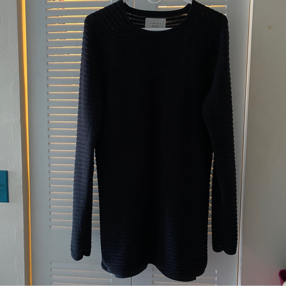 Jack&Jones Core Black Soft Striped Long Sweatshirt Size M